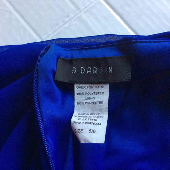 B.Darlin Royal Blue Dress with Rhinestones, Sz 5/6 - Picture 9 of 15